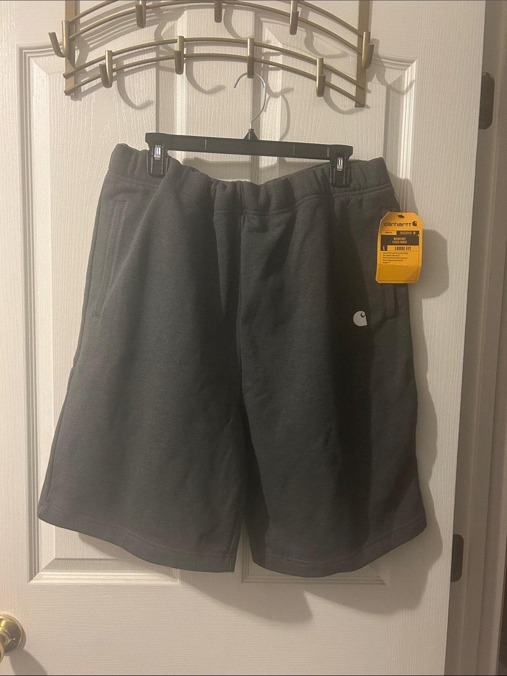 Carhartt Men's Charcoal Gray Fleece Athletic Shorts